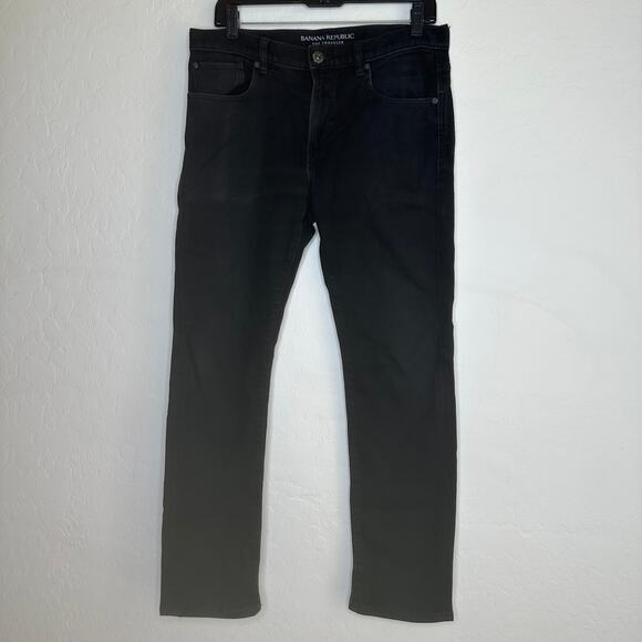 Banana Republic Men’s Traveler Jeans Slim Fit 31 x 30 BLACK EUC Slim Straight - Picture 5 of 12